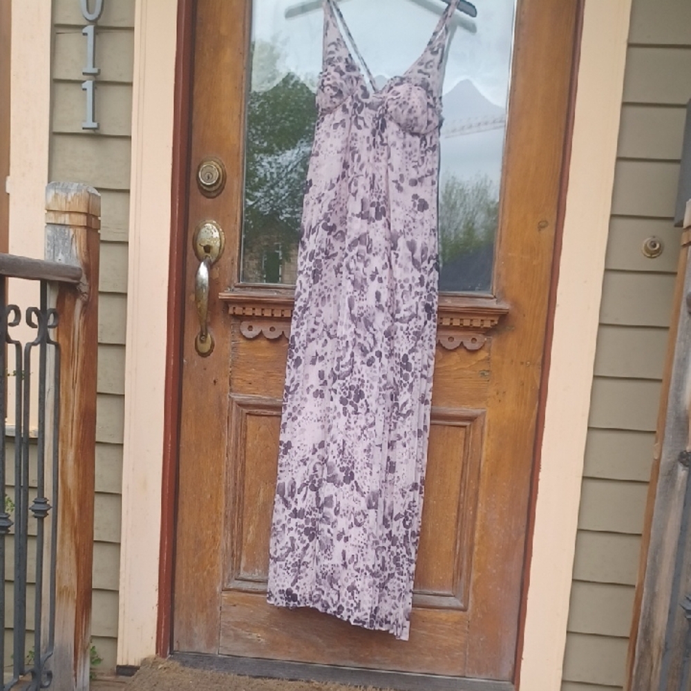 All Saints Pink Maxi Slip Dress for Wedding Guest